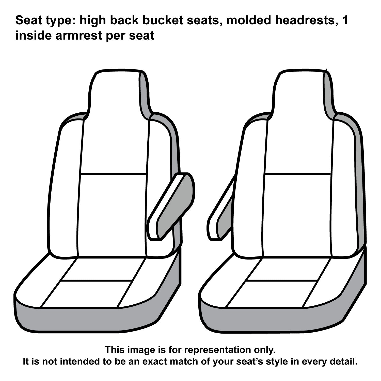 Covercraft Covss2299Pcgy 01-06 Ford Had High Back Bucket Seats with Armrests Grey