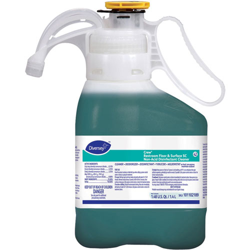 Diversey Crew Restroom Disinfectant Cleaner | 50.7 fl oz (1.6 quart)， Fresh Scent， 2