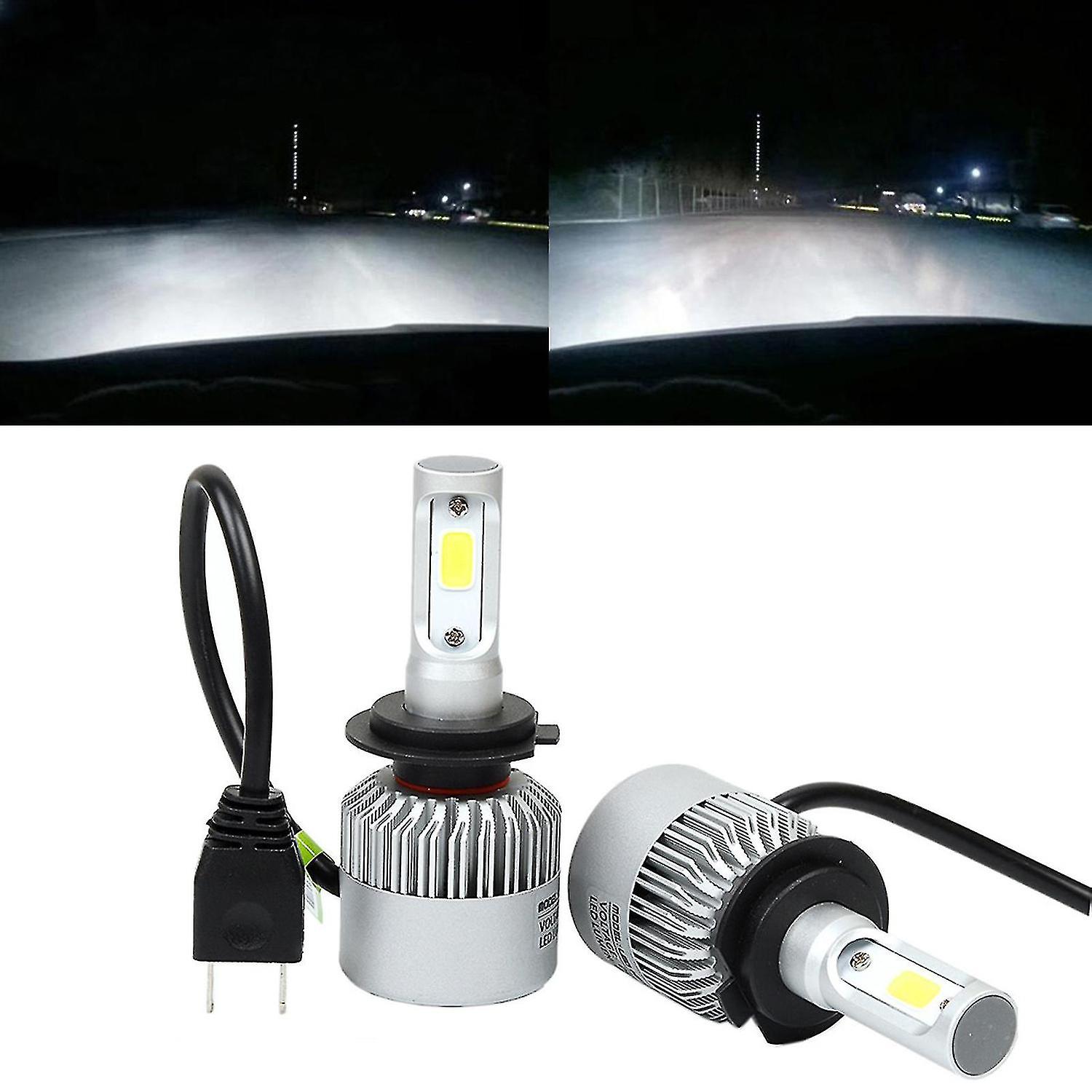 9~30v H7 Cob Led Headlight Conversion 80w 8000lm 6500k Car Waterproof White Light Bulbs Aviation Alu