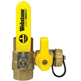 Webstone a brand of NIBCO 12 in. Forged Brass Lead-Free IPS Full Port Ball Valve FIP with Hi-Flow Hose Drain  Reversible Handle 40612W