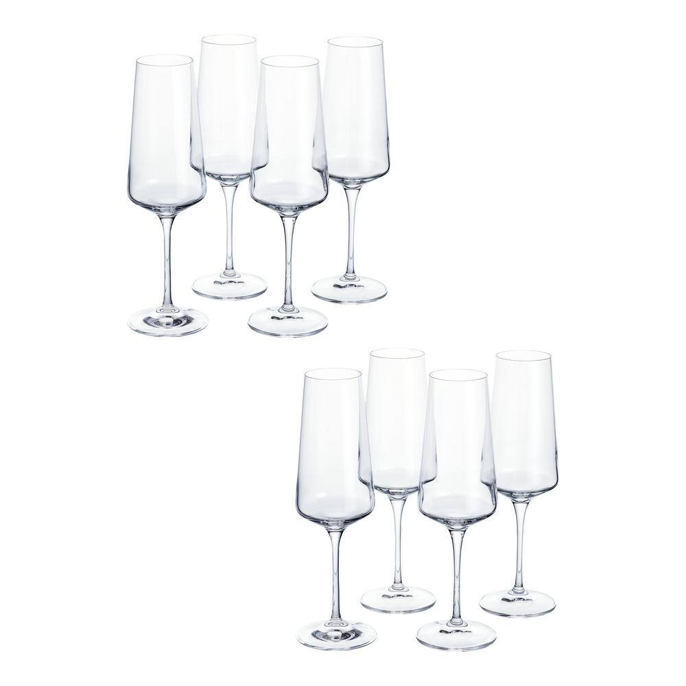 Home Decorators Collection Genoa 12 oz. Lead-Free Crystal Champagne Flutes (Set of 8) 27393020006