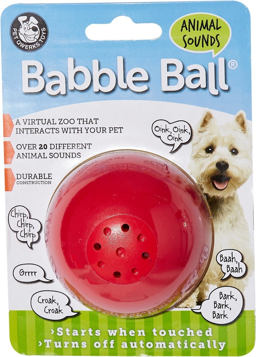 Pet Qwerks Animal Babble Ball Dog Toy， Color Varies