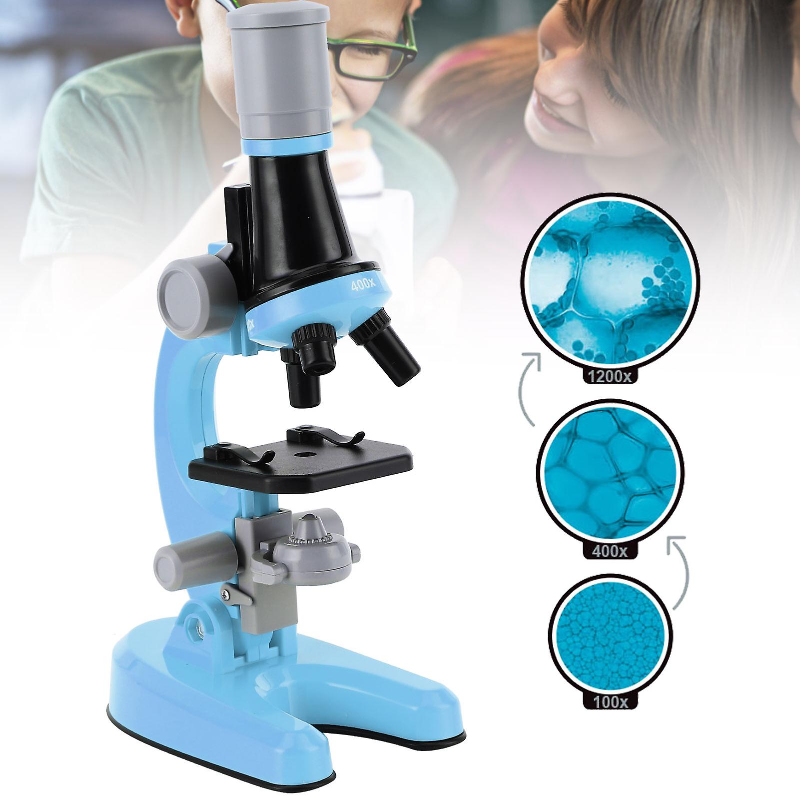 40x1200x  High Definition Microscope Monocular Plastic Biological Microscope For Childblue