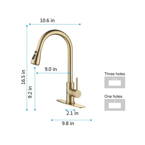 Single Handle High Arc Brushed Nickel Pull Out Kit...