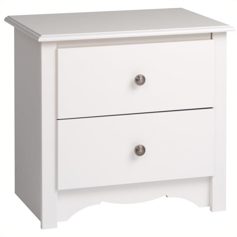 Kingfisher Lane 2 Drawer Nightstand in White