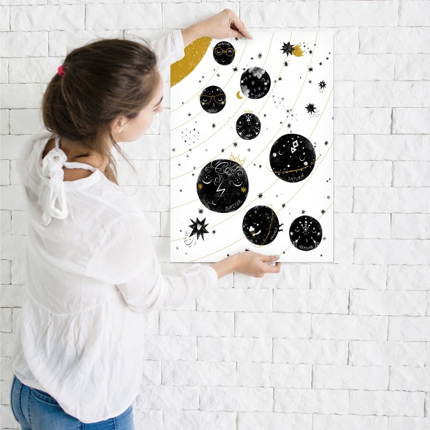 Americanflat Educational Monochrome Solar System By Elena David Poster