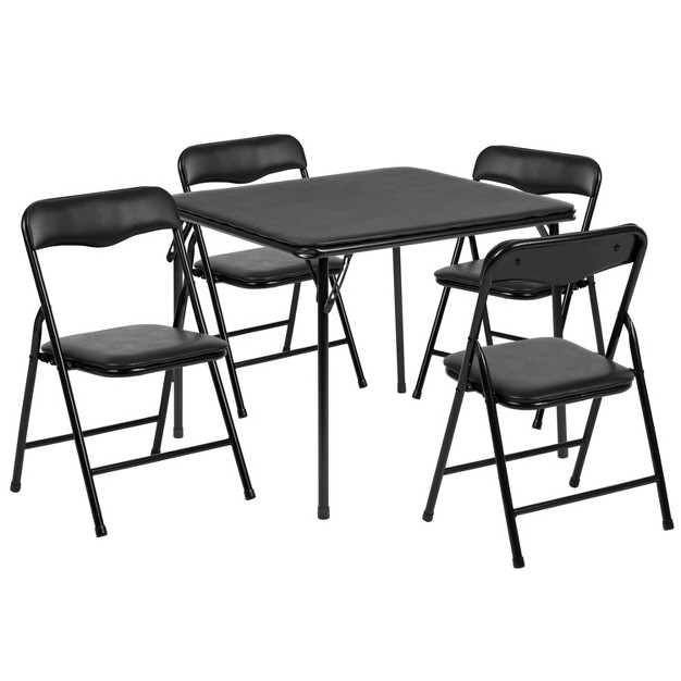 Onesstop Kids Black 5 Piece Folding Table And Chair Set