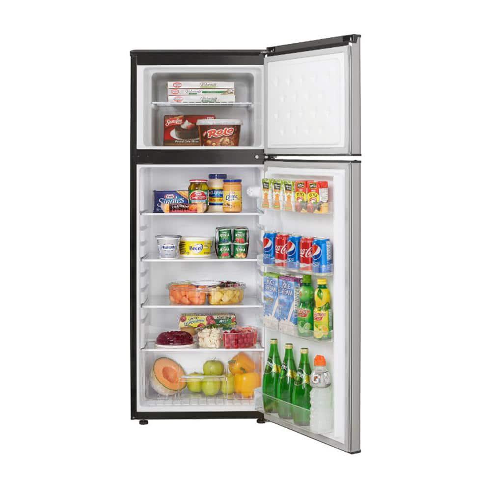 Bevoi 71 cu ft Freestanding Standard Top Freezer Refrigerator in Stainless Steel