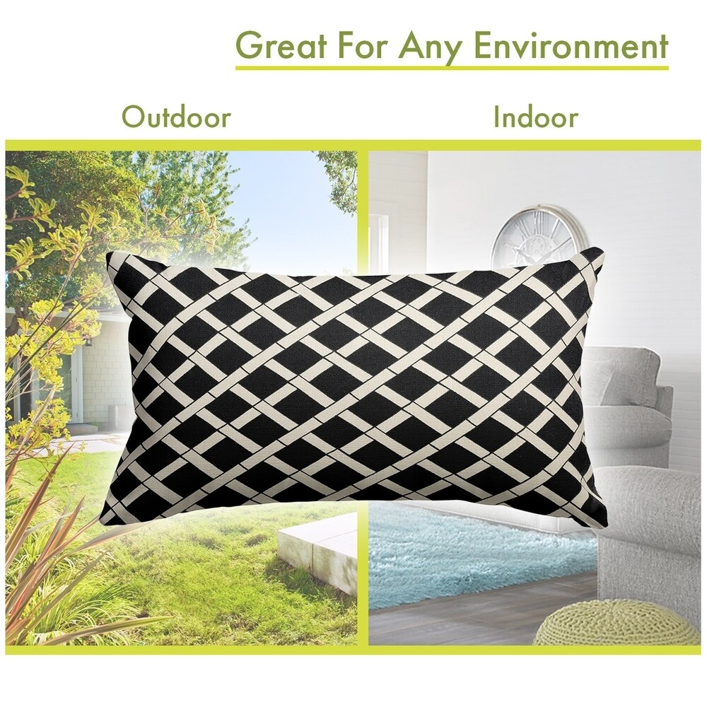 Majestic Home Goods Indoor Outdoor Bamboo Small Decorative Throw Pillow 20 X 12