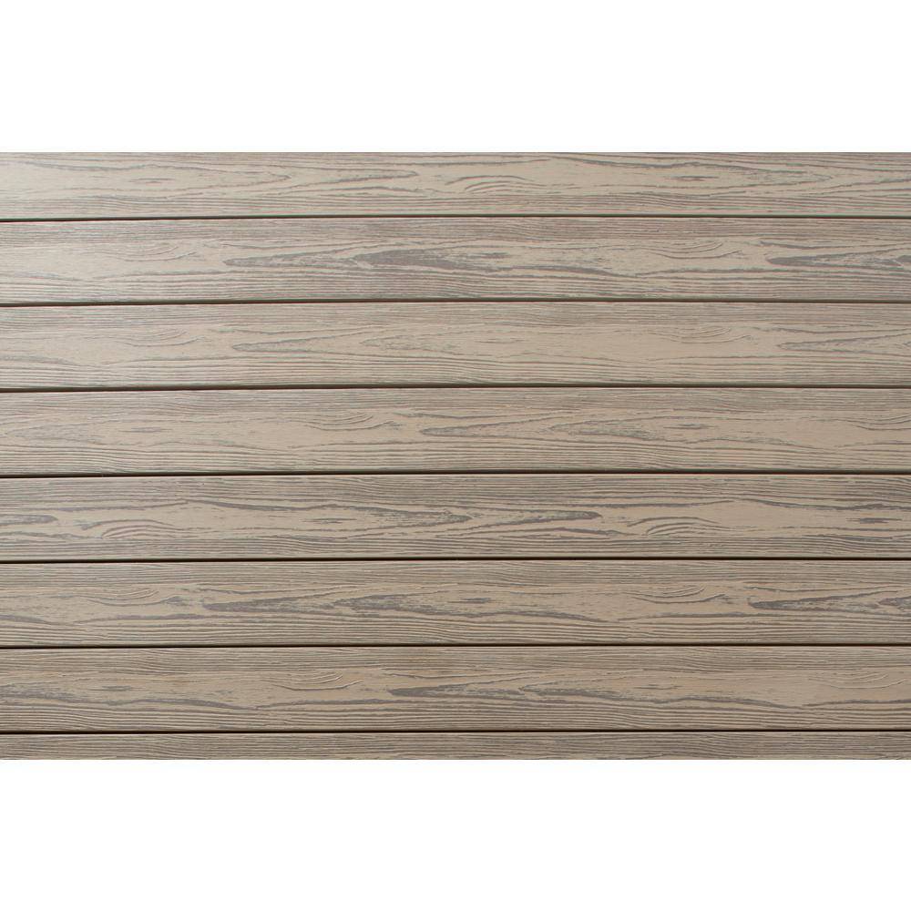 FORTRESS Apex 1 in. x 6 in. x 8 ft. Arctic Birch Grey PVC Grooved Deck Boards (2-Pack) 251060821