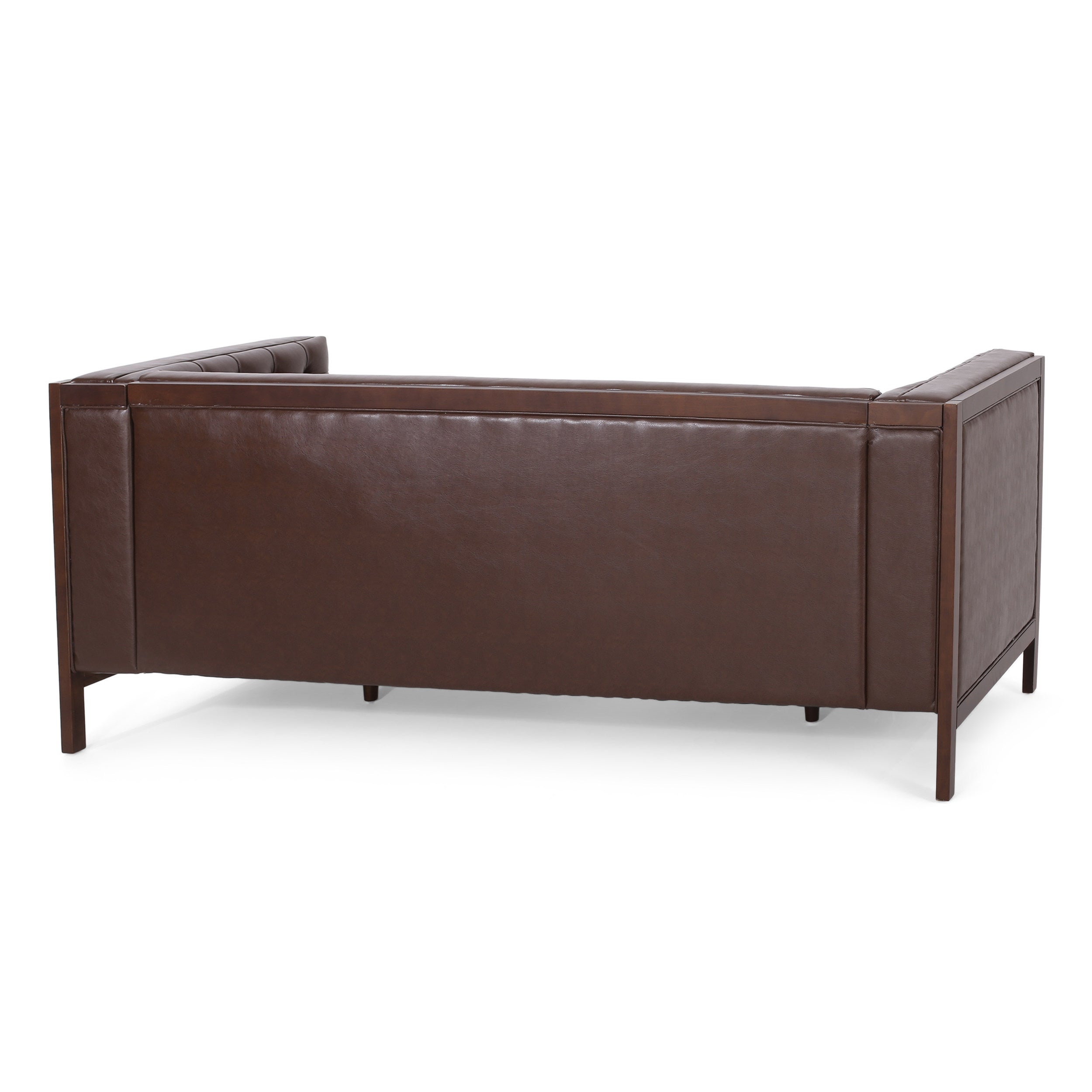 Elias Contemporary Faux Leather Tufted 3 Seater Sofa