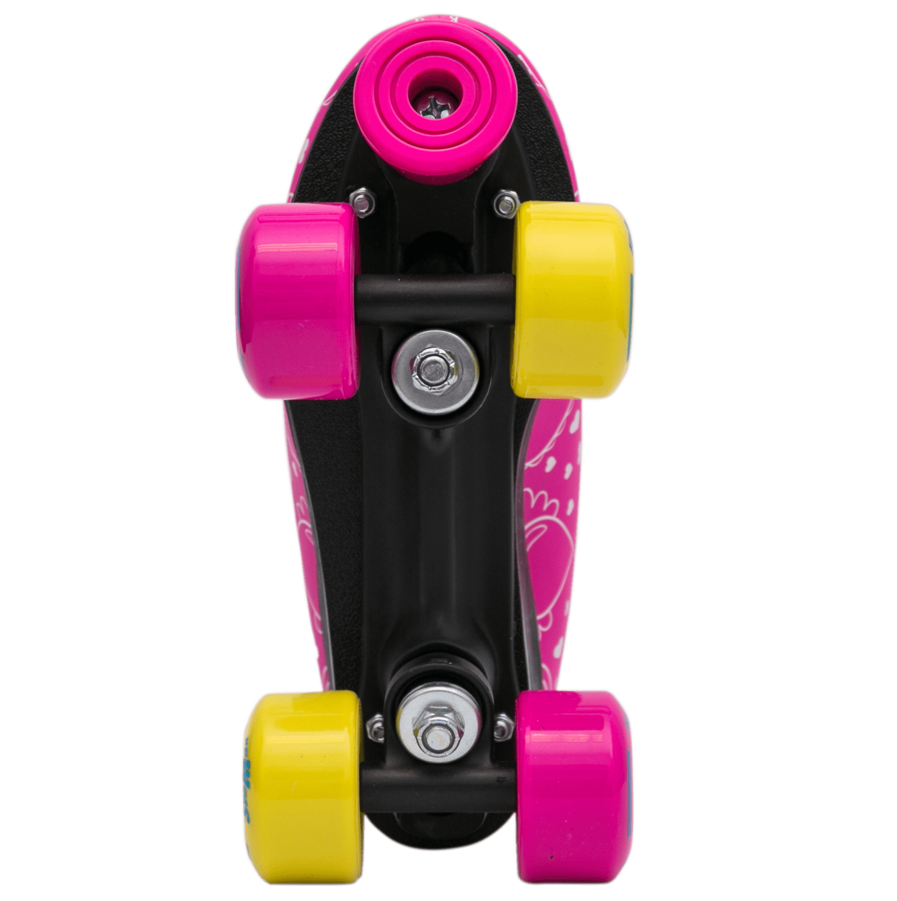 Quad Roller Skates for Girls and Women size 6.5 Youth Pink and Blue Heart Outdoor Indoor and Rink Skating Classic Hightop Fashionable Design