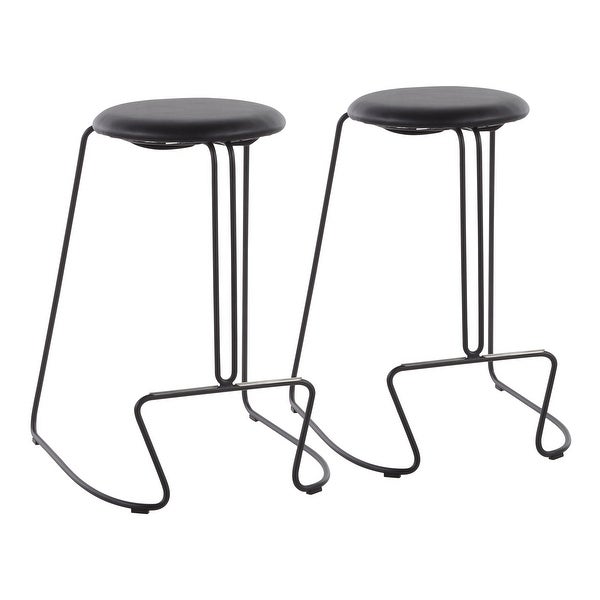 Strick and Bolton Anya Counter Stool in Black Metal - Set of 2