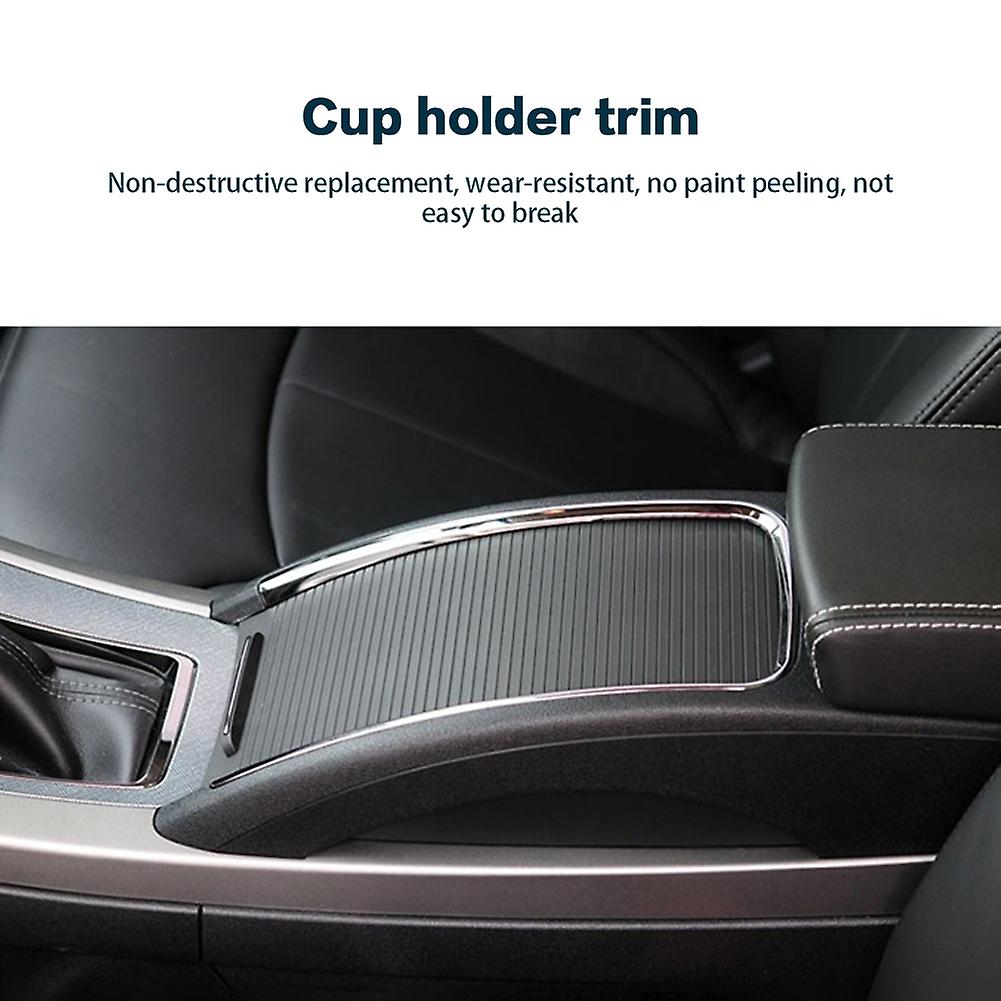 Car Cup Holder Decorative Strp Roller Blind Cover Armrest Box Panel Trim Ring For Buick Lacrosse 2009-2013 Silver