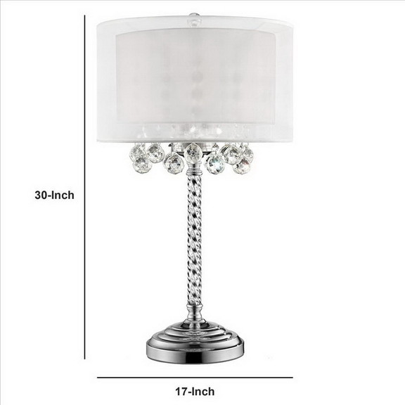 Benjara BM240939 Twisted Crystal Body Table Lamp w...