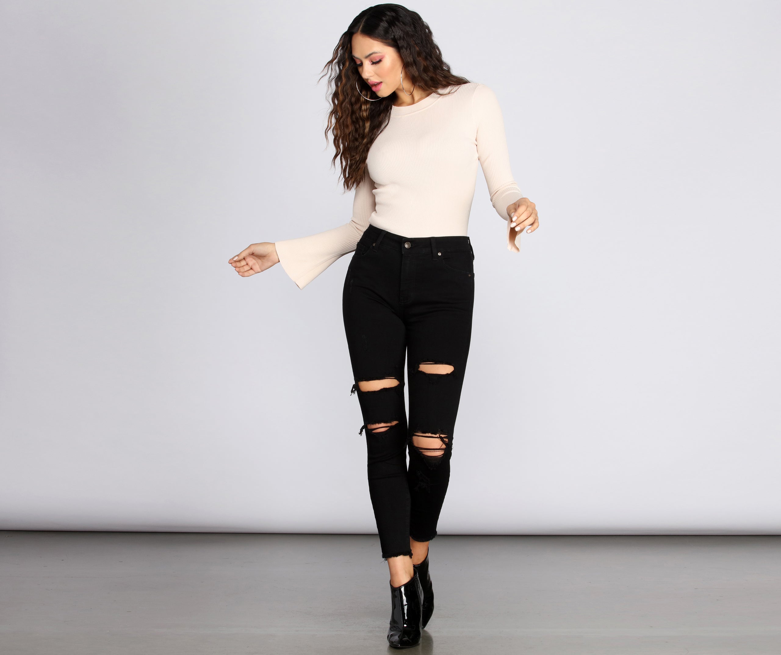 Clara High Rise Destructed Skinny Jeans