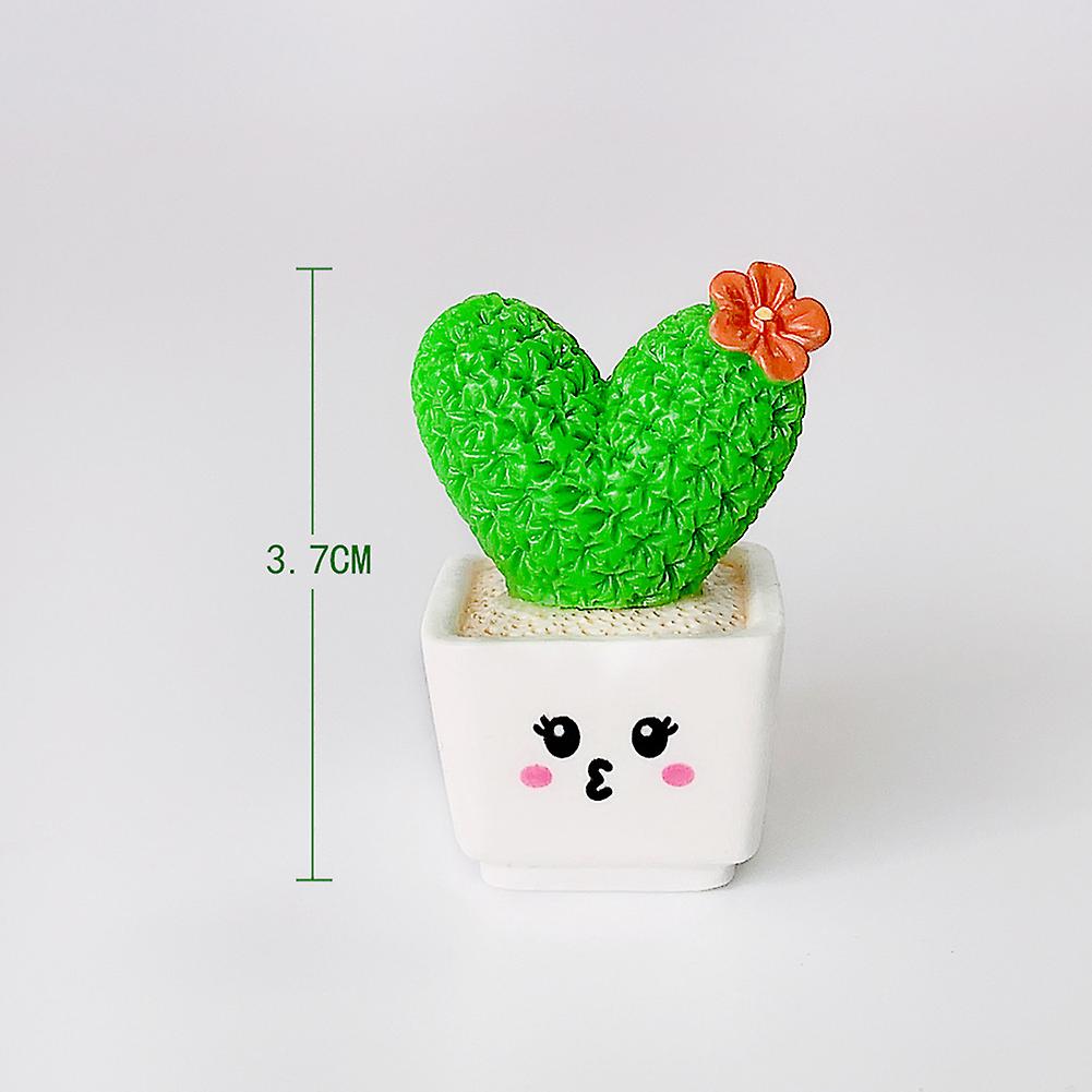 Shaking Head Cactus Ornament Creative Resin Car Dashboard Potted Plant Set Decoration For Car Home Office