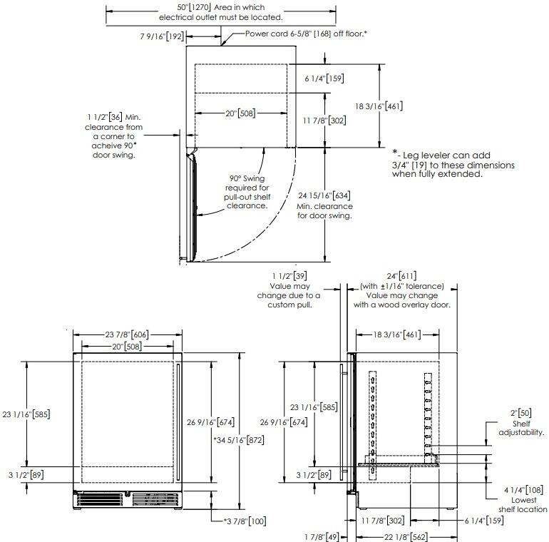 Perlick HC24WB44L c Series 24 Inch Panel Ready Wine Cooler