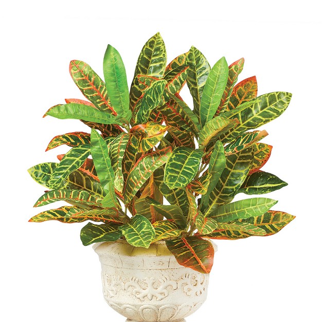 Collections Etc Faux Croton Bushes - Set Of 2