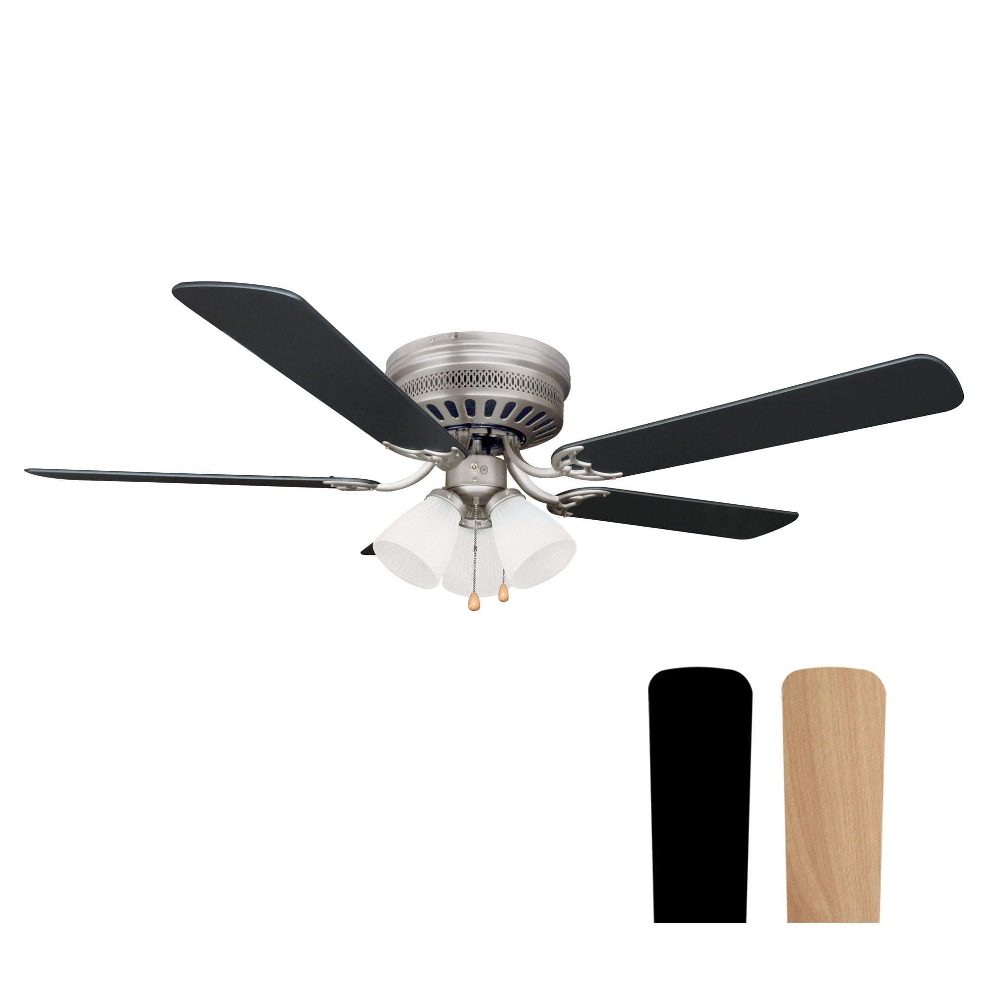 Design House Millbridge LED Reverse Flow Ceiling Fan in Satin Nickel， 52-Inch