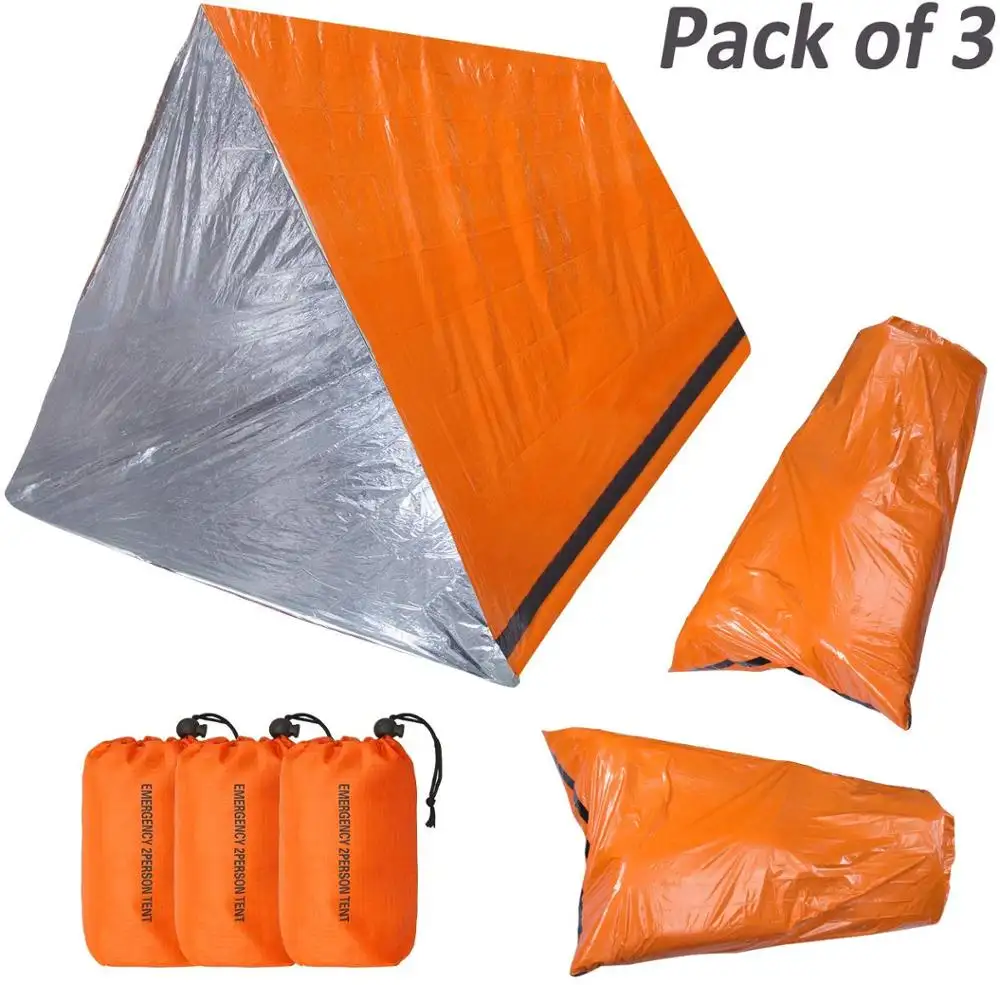 Hot Sell Cheap Portable Orange PE Sleeping Bag Waterproof Emergency Survival Blanket Camping Tent