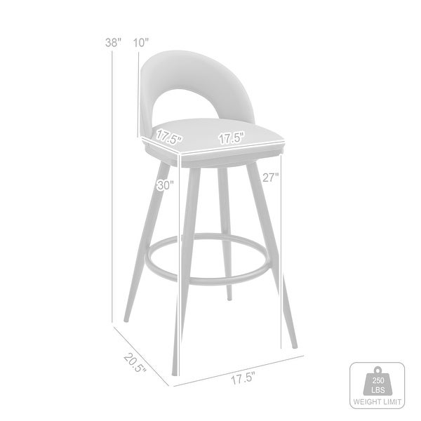 Lottech Modern Swivel Bar/Counter Stool with Faux Leather and Metal