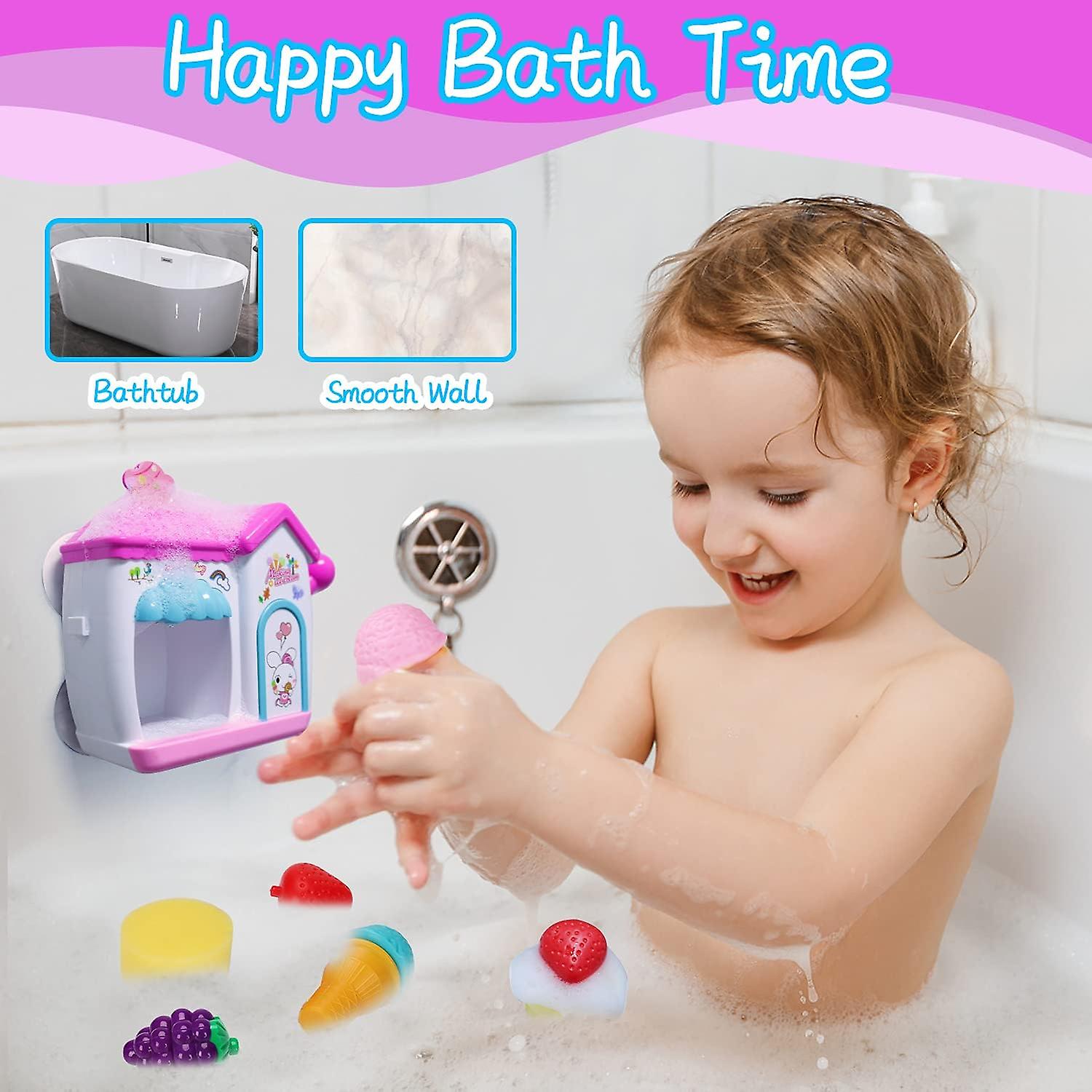 Bath Toys For Toddlers 3-4 Years， Ice Cream Foam Maker Bath Toys For Kids Ages 4-8， Bubble Pretend Cake Play Set Water Bathtub Toys For Girls Boys Age