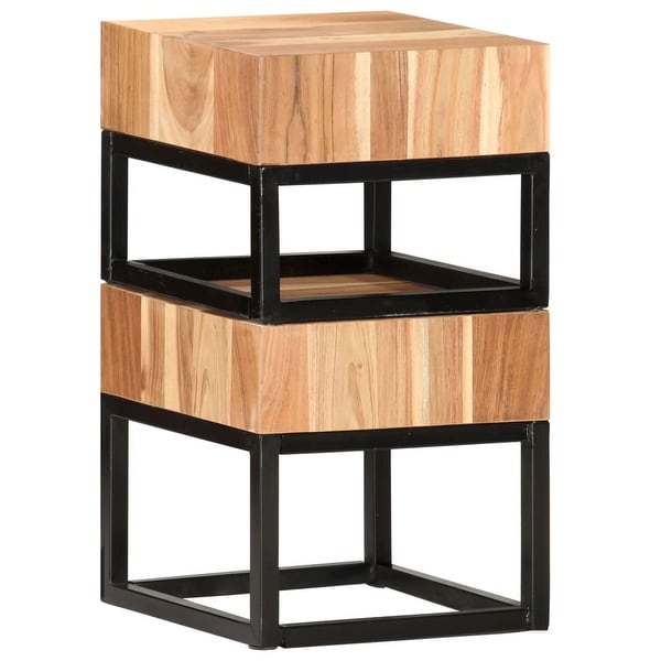 Side Tables 2 pcs Solid Acacia Wood