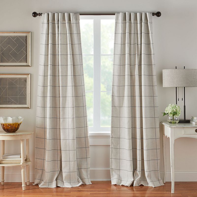 Elrene Home Fashions Brighton Windowpane Plaid Blackout Window Curtain Panel