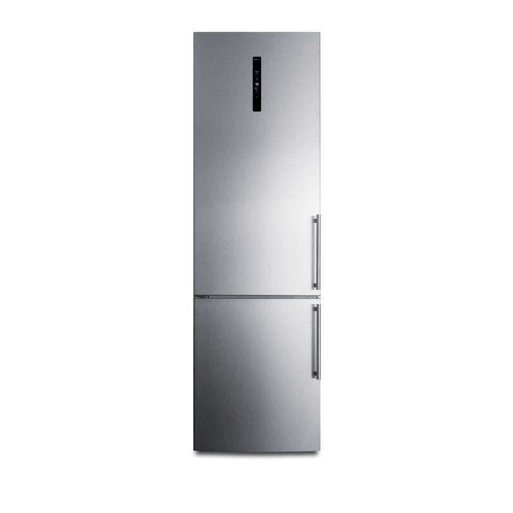 Summit Appliance 24 in. W 11.7 cu. ft. Bottom Freezer Refrigerator in Stainless Steel Counter Depth FFBF181ES2IMLHD