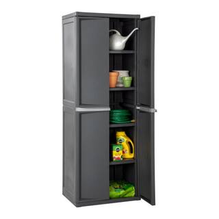 Sterilite Adjustable 4-Shelf Gray Storage Cabinet with Doors 01423V01-WMT