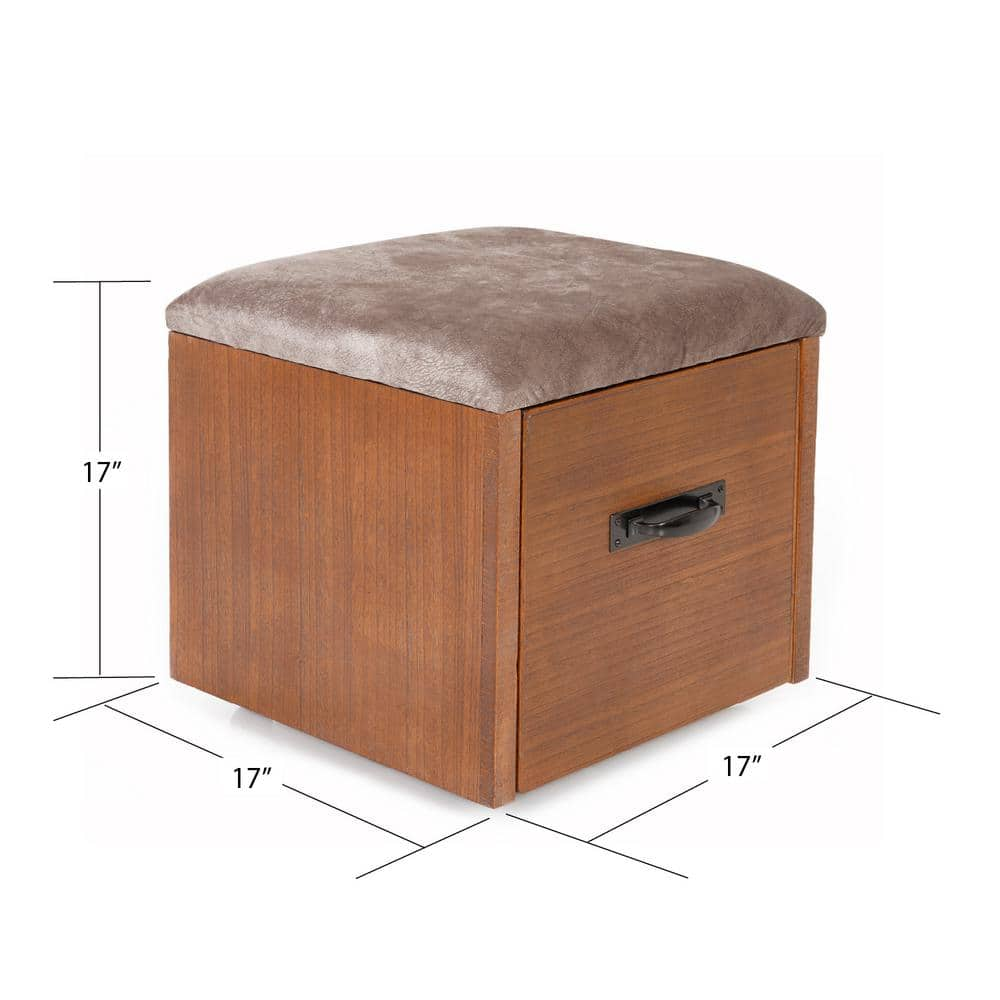 OS Home and Office Furniture Industrial Collection Hewn Pallet Decorative Vertical File Cabinet Seat Casters 1-File Drawer 33241