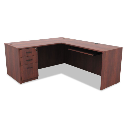 Alera Valencia Series Full Pedestal File， Left/Right， 3-Drawers: Box/Box/File， Legal/Letter， Cherry， 15.63