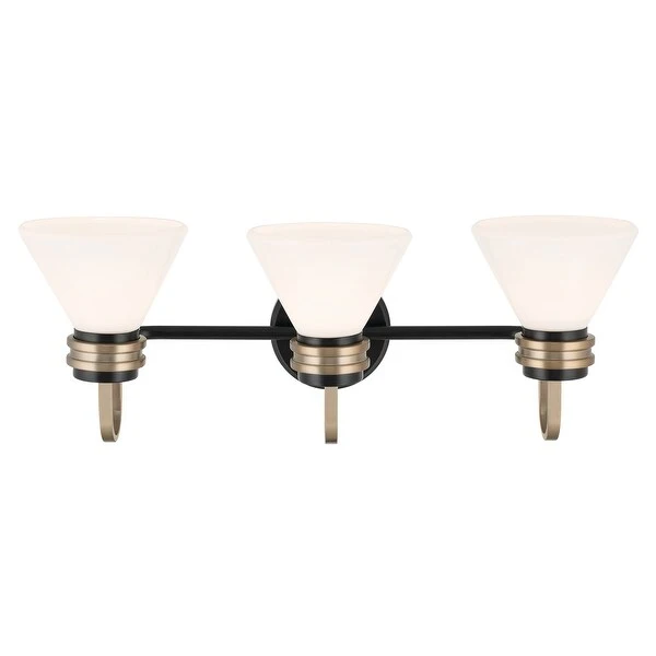 Kichler Lighting Farum 26 in. 3-Light Black with Champagne Bronze Vanity Light