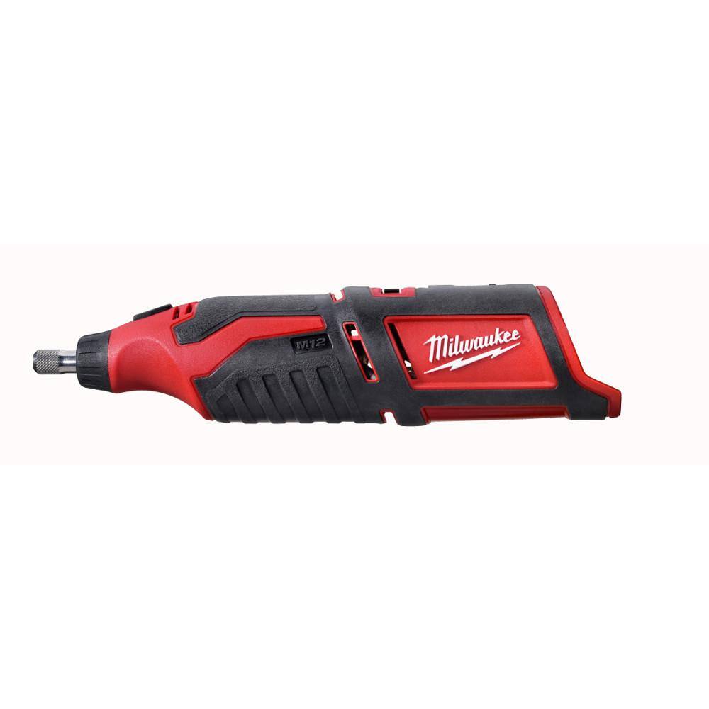 MW M12 12V Lithium-Ion Cordless Rotary Tool with One M12 4.0 Ah and One M12 2.0 Ah Battery Pack and Charger 48-59-2424-2460-20