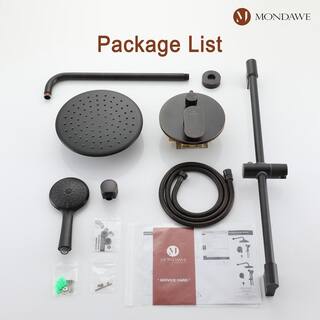 Mondawe Retro Series 3-Spray Patterns with 1.8 GPM 9 in. Rain Wall Mount Dual Shower Heads with Handheld in Oil-Rubbed Bronze MD-A3816-ORB