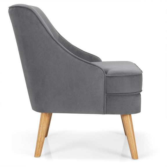 Costway 07589624 Mid Century Velvet Accent Chair w...