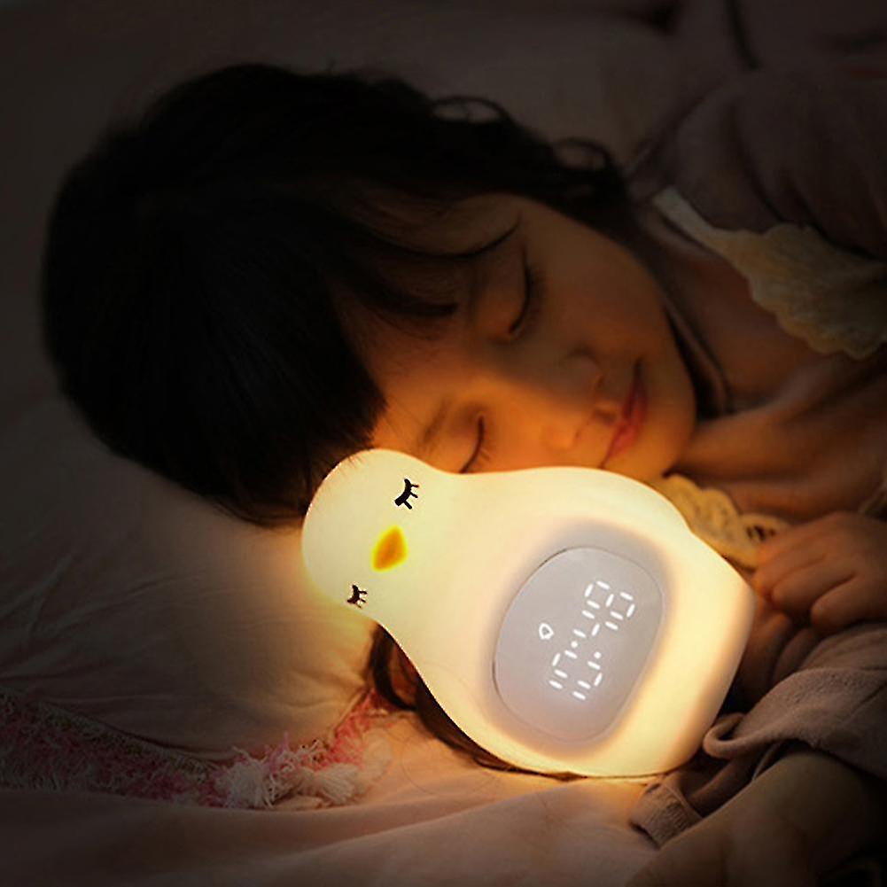 Penguins Night Light， Cute Kids Alarm Clock， Silicone Portable Nursery Lamp For Girls Boys Toddler Gifts