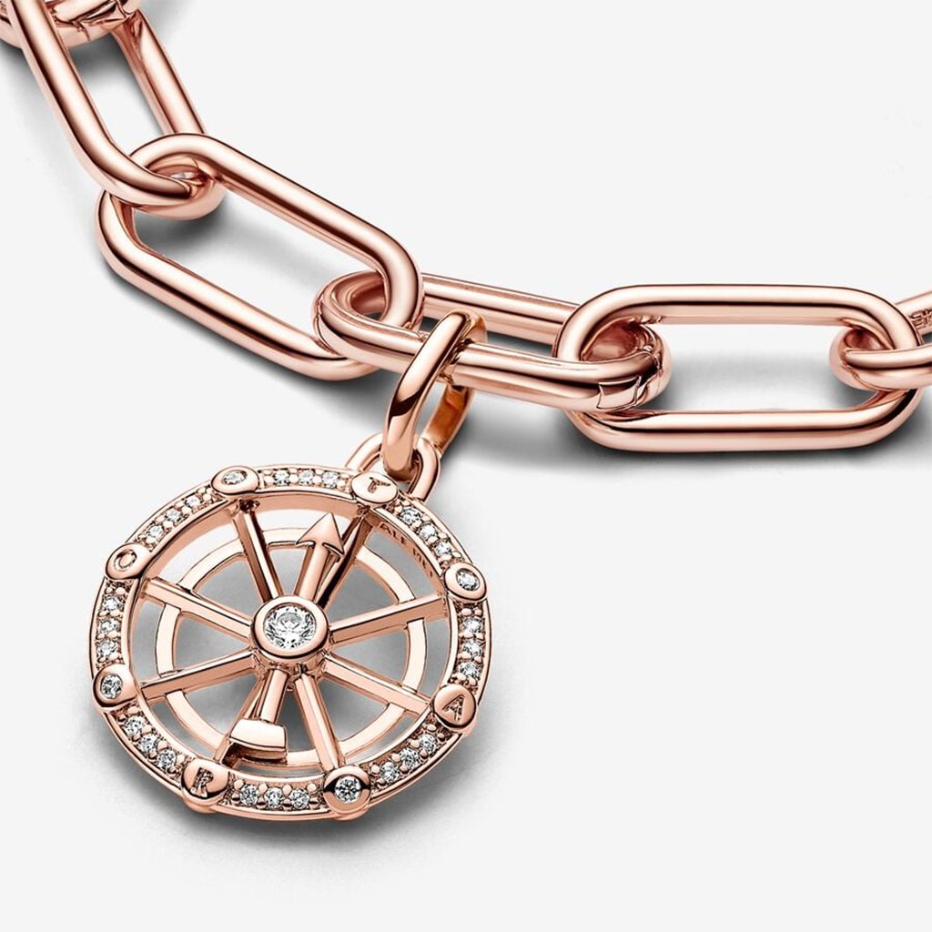 PANDORA  Pandora ME Wheel of Fortune Medallion Charm - 14k Rose gold-plated unique metal blend