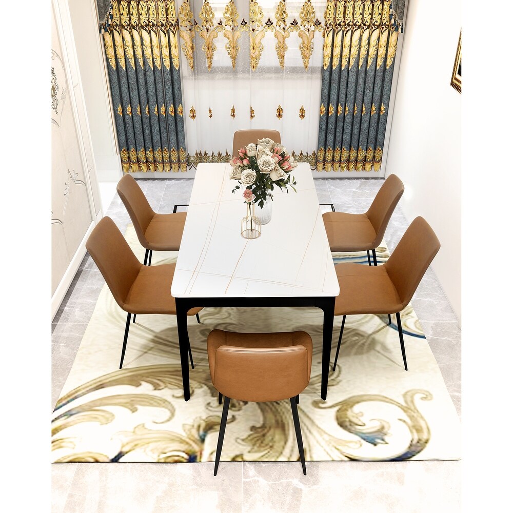 Dining Table Sintered Stone Marble Dining Table Porcelain Table top Sturdy legs Aluminium oy legs Table