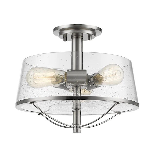 Z-Lite Mariner 1-Light 13.375-in Brushed Nickel Incandescent Semi-flush Mount Light (444SF-BN)