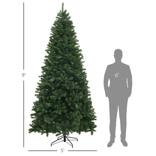 HOMCOM 6ft Artificial Christmas Tree，Xmas Tree with 1000 Branch Tips，Auto Open，Steel Base