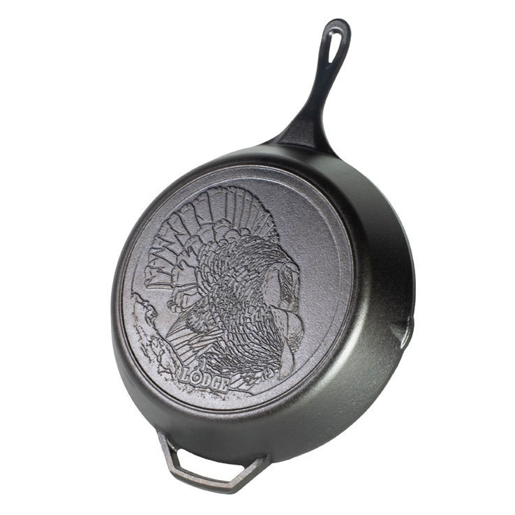 Lodge Wildlife Turkey Cast Iron Skillet  13.25in