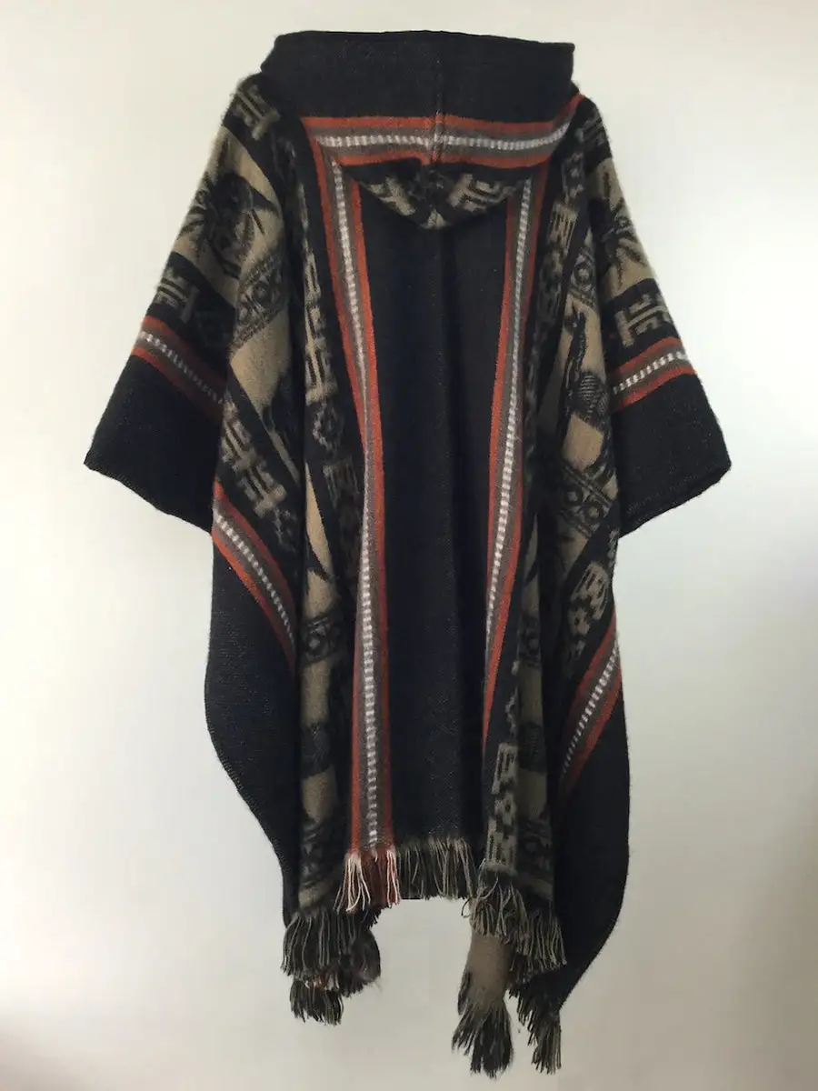 Men's Ethnic Print Hooded Cloak