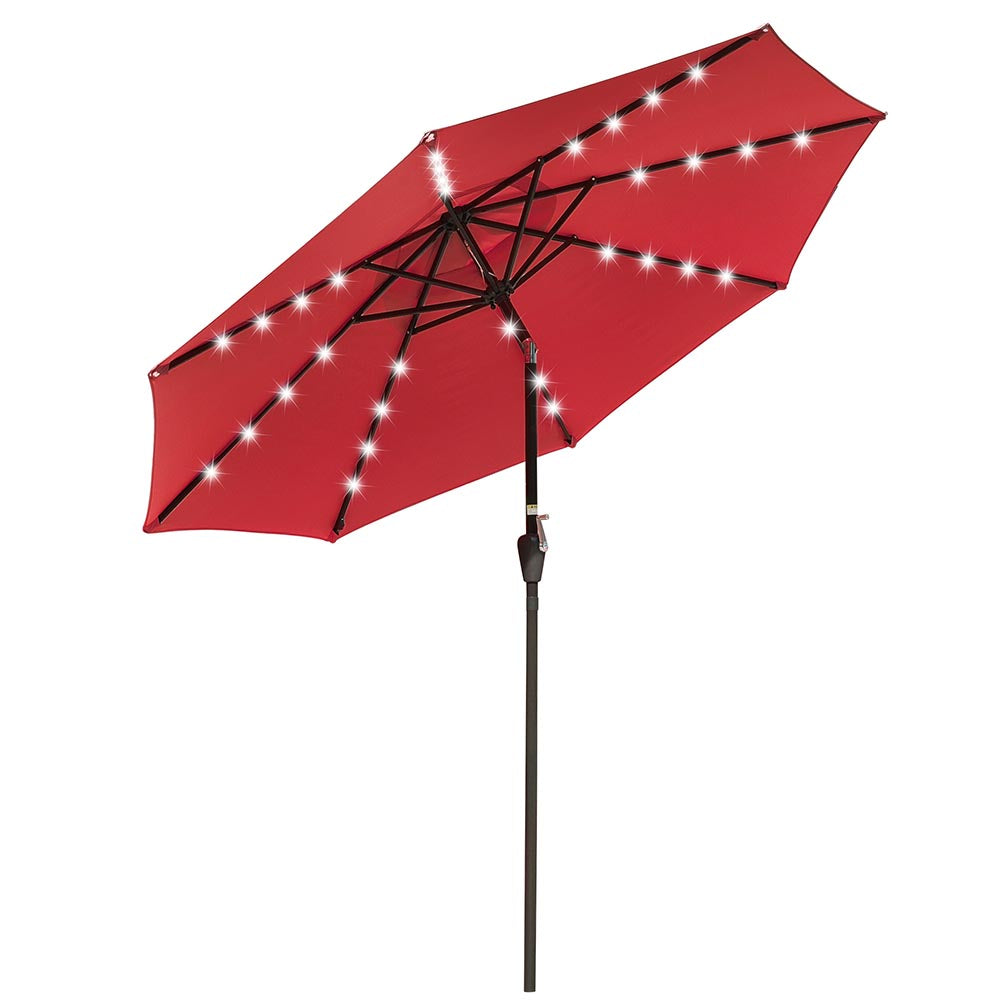 Yescom 9ft Solar LED Outdoor Market Tilt Patio Umbrella