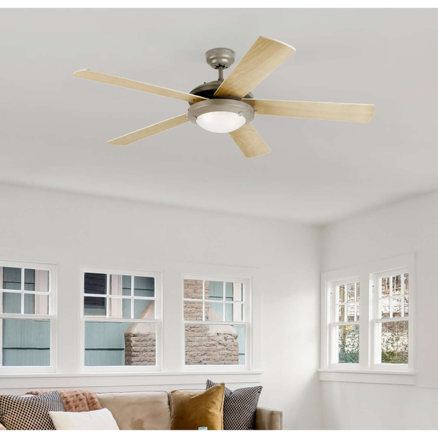 Westinghouse Comet 52 in. Brushed Pewter Brown LED Indoor Ceiling Fan