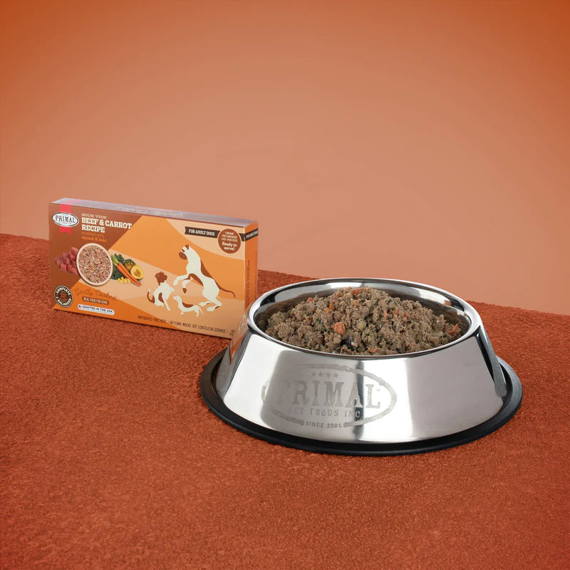 Primal Gently Cooked Beef and Carrot Grain Free Frozen Dog Food