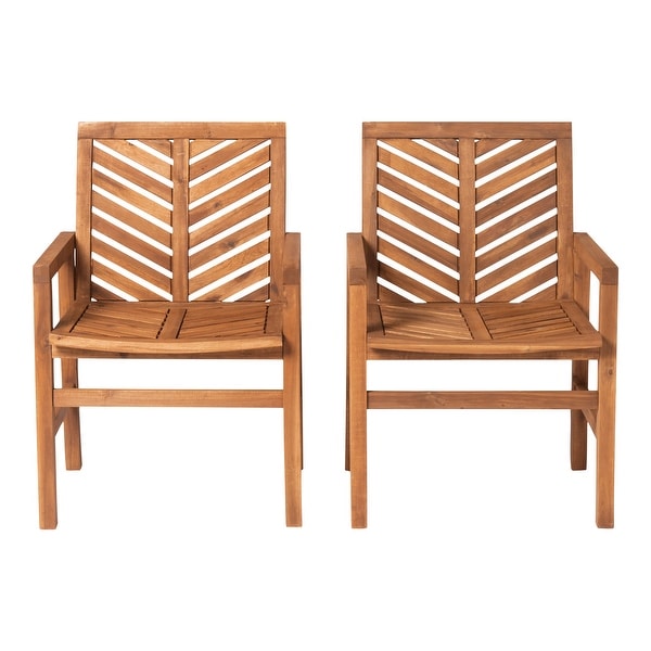 Middlebrook Acacia Wood Chevron Patio Chair (Set of 2)