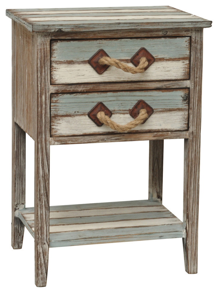 Nantucket 2 Drawer Weathered Wood Accent Table   Rustic   Coffee And Accent Tables   by Crestview Collection  Houzz