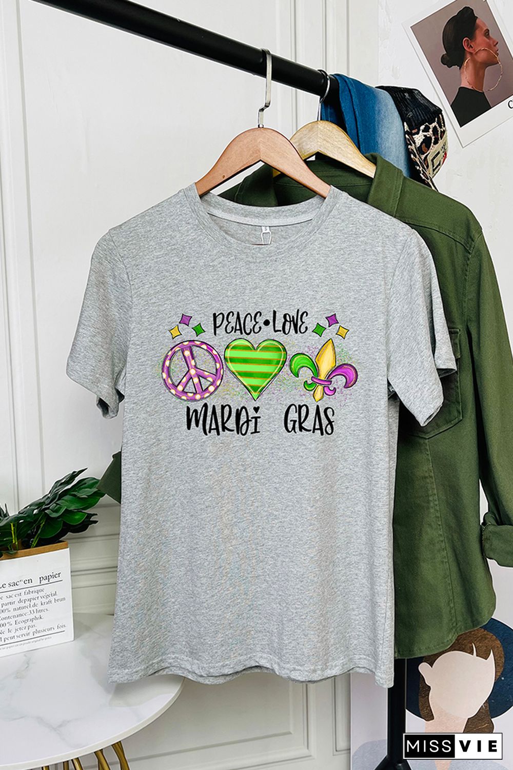 Mardi Gras Short Sleeve Graphic Tee Wholesale